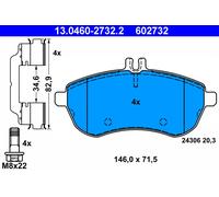 Set Di Freno ATE 13.0460-2732.2, Freno A Disco Per MERCEDES-BENZ