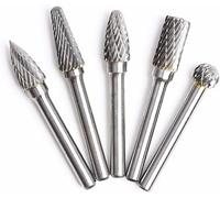 Set di fresatrici rotative in carburo tungsteno 5 pezzi Punta fresatura per smerigliatrice a disco rotativa Smerigliatura multipropósito metallo non intaglio artigianale finitura saldature cavità