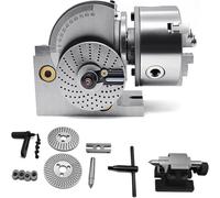 Set di fresatura a testa divisoria con mandrino a 3 ganasce, contropunta, rapporto 1:40, include mandrini da 100 mm, 125 mm, 160 mm per fresatura, rettifica, perforatrici