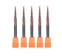 Set di frese, 5 pz/lotto 4mm 6mm HRC62 Rivestito D4 D6 Carburo Solido Palla Naso Frese Coniche Frese Frese Cnc Taper legno Metallo Frese Mulino A Cono (Size : 5PC-R0.25-20-50-D6)