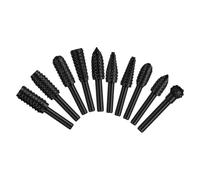 Set Di Frese E Raspe Rotative - Kit 10 utensili da taglio e foratura | Set Di Frese Rotative Da 6,35 Mm Per Legno -, smerigliatura, lavorazione del legno e dei metalli, uso domestico