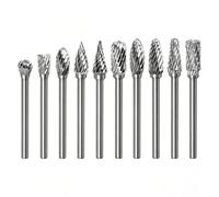 Set di frese in metallo duro, doppio taglio, codolo da 1/8", per legno e metallo