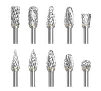 Set di frese per trapano, fresa in metallo duro con doppio taglio, fresa per legno, metallo duro con codolo da 1/8" per legno, plastica, metallo