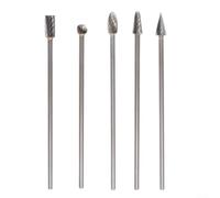 Set di frese rotative con gambo lungo da 3 mm, per rame, alluminio, acciaio, vetro, lavorazione del legno, strumenti da officina, confezione da 5 (taglio singolo)