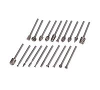 Set di Frese Rotative in Metallo Duro per Incisione Legno 20 Pezzi | Argento, Sicuro e Resistente All’usura, per Smussatura e Saldatura, Adatto a Hobbisti DIY e Professionisti