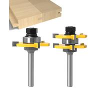 Set di Frese Scanalature 8mm - APLUS 2Pz Fresa a Disco per Linguette e Scanalature, 3 Denti a Forma T Punte di Falegnameria, Strumento di Lavorazione del Legno e Fai da Te