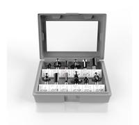 Set di frese universali | 12 pezzi, 8 mm attacco utensili, diametro gambo con chiave a brugola, compatibile con Bosch Makita DeWalt Einhell