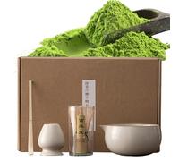 Set di frusta e ciotola - Ceramica | Kit da tè giapponese da 4 pezzi con supporto per frusta | Cerimonia del tè tradizionale per godersi la casa regalo