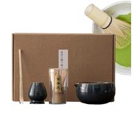 Set Di Fruste - Kit Da Tè Tradizionale Giapponese Da 800 G | In Ceramica Con Frusta, Cucchiaio E Supporto In | Set Da Cerimonia Da 4 Pezzi Per Produzione Di Birra Fatta In
