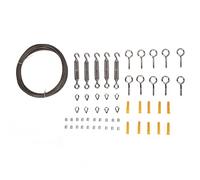 Set di funi metalliche in acciaio inossidabile Gancio a occhiello rivestito in PVC Vite a crimpare in alluminio Kit ditale Elevata capacità di carico per piante sospese Tende Luci