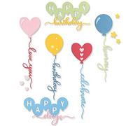 Sizzix Set di Fustelle Thinlits 11PK Palloncini Occasions di Olivia Rose | 666014 | Capitolo 4 2022 Wafer, Grey, One Size