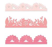 Sizzix Set di Fustelle Thinlits 3PK Bold Floral Bordi Olivia Rose, 665472, Multicolor, One Size