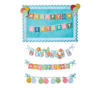 Set di fustelle Sizzix Thinlits, All about Banners by 49 & Market, 20 fustelle in metallo, set per compleanno