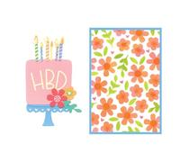 Set di fustelle Sizzix Thinlits con stencil, Let's Eat Cake! di Catherine Pooler, 15 fustelle e 2 stencil
