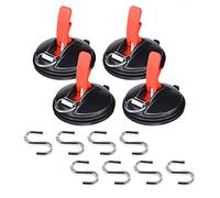 Set di ganci a ventosa, 4 ventose con 8 ganci a S, set di ganci a ventosa per casa, officina e campeggio, adatto per il collegamento di tende da sole, fili per biancheria, ecc
