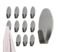 Set Di Ganci Adesivi In acciaio Inossidabile - 12x Ganci Da Parete Robusti Per Il Corridoio Del Del Bagno, Senza Perforazione Può Essere Assemblato | Gancio Per Abiti Da Asciugamano Cappell