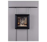Set di ganci e catena per appendere quadri, asta in ottone, montaggio a parete, kit per esposizione artistica da galleria, include staffe e aste per una facile installazione