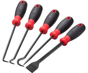 Set di ganci e raschietti ViGOR V5045, per la rimozione e l'inserimento di O-ring e anelli di tenuta, per la rimozione di adesivi, per la rimozione dei tappi di protezione dai perni delle ruote