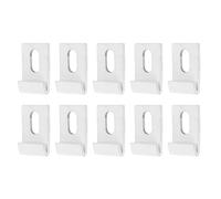 Set di ganci per base per serra da 10 pezzi Set di clip per base per serra in alluminio premium per fissaggio sicuro della rete per parasole con pellicola per serra Bianco 3,3x2 cm