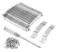 Set di ganci per foto a dente di sega (piccoli, 60 set), ganci per cornici a denti di sega YHYZ (60 pezzi) + 125 viti + cacciavite, per dipingere foto, opere d'arte, orologio, decorazione domestica