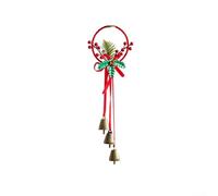 Set di ganci per porta a campana di Natale con fiocco in stile antico e ciondolo a stella per decorazioni festive su albero, porte o auto, creando un'affascinante atmosfera di vacanza