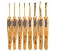 Set di ganci per uncinetto 8 pezzi Set di ferri da maglia ergonomici in alluminio Ganci per uncinetti Set di ferri da maglia per uncinetto Filato artigianale Knitting Tools