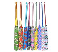 Set di ganci per uncinetto da 9 pezzi gancio in metallo Uncinetti ergonomici con manici confortevoli Set di uncinetti colorati Accessori artigianali fai da te per lavori a maglia in filato Ideale
