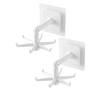 Set di ganci pieghevoli rotanti a 360° | 2 ganci da cucina a parete con design a 6 artigli | Organizzatore di utensili multifunzionale, supporto da cucina poco ingombrante per pentole,