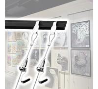 Set di ganci regolabili per appendere quadri per mostre d'arte, binario da 300 cm, con cavo da 1,5 m e 1 gancio, ideale per pareti in gesso e decorazioni per la casa