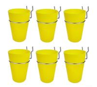 Set di ganci rotondi in PVC e metallo, con portabicchieri e portapenne, per uso a lungo termine in casa, garage, vendita al dettaglio e ufficio (giallo)