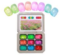 Set di gel per unghie in gel per dipingere le unghie, 9 colori, con colla per scolpire, formula che non si pulisce, finitura di lunga durata, adatto per principianti, per uso domestico, salone e
