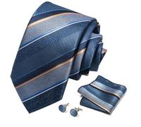 Set di gemelli classici da uomo con cravatta e gemelli quadrati in twill a blocchi di colore