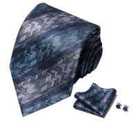 Set di gemelli classici da uomo con cravatta e gemelli quadrati in twill a blocchi di colore