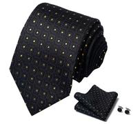 Set di gemelli classici da uomo con cravatta e gemelli quadrati in twill a blocchi di colore