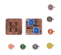 Set di gemelli da uomo con iniziale multicolore personalizzati, con scatola in legno inciso, gemelli con monogramma personalizzato, gemelli in ottone, gemelli da uomo, gemelli per matrimonio, regalo