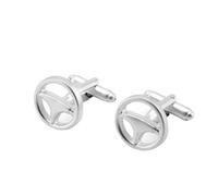 Set di gemelli da uomo, con volante, in ottone, accessori per lavoro, sposo, matrimonio, Ottone, Non pietra preziosa