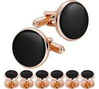 Set di gemelli e borchie da smoking da uomo; accessori adatti for abiti neri, camicie bianche, gilet(Rose gold)