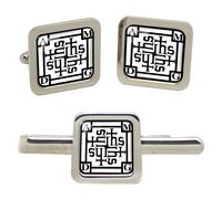 Set Di Gemelli E Clip Per Cravatta A Croce Gesuita