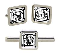 Set Di Gemelli E Clip Per Cravatta A Croce Gesuita