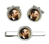 Set Di Gemelli E Clip Per Cravatta Del Presidente James Garfield