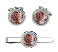 Set Di Gemelli E Clip Per Cravatta German Shorthaired Pointer Di Carl Reichert