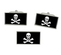 Set Di Gemelli E Spilla A Cravatta Con Bandiera Jolly Roger