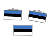 Set Di Gemelli E Spilla Per Cravatta Bandiera Estonia
