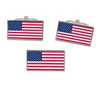 Set Di Gemelli E Spilla Per Cravatta Con Bandiera Degli Stati Uniti USA