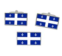 Set Di Gemelli E Spilla Per Cravatta Con Bandiera Del Quebec (Canada)