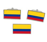 Set Di Gemelli E Spilla Per Cravatta Con Bandiera Della COLOMBIA