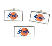 Set Di Gemelli E Spilla Per Cravatta Con Bandiera Della Grecia