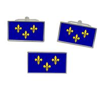 Set Di Gemelli E Spilla Per Cravatta Con Bandiera Della Île-De-France