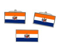 Set Di Gemelli E Spilla Per Cravatta Con Bandiera Di ALBANY NY (USA)