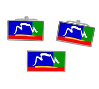 Set Di Gemelli E Spilla Per Cravatta Con Bandiera Di CAPE TOWN (SUD AFRICA)